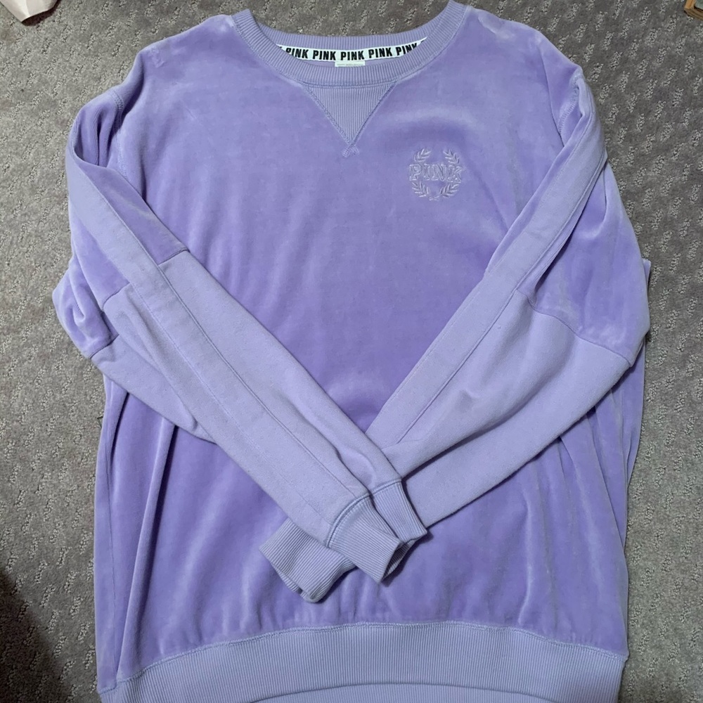 PINK velour sweatshirt-